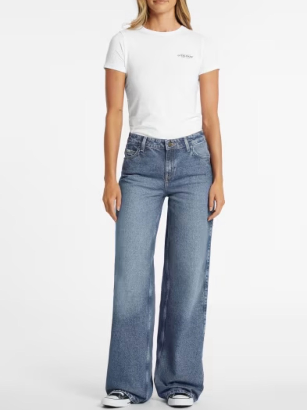 NWT Guess G11 Wide-Leg Jeans in Medium Wash